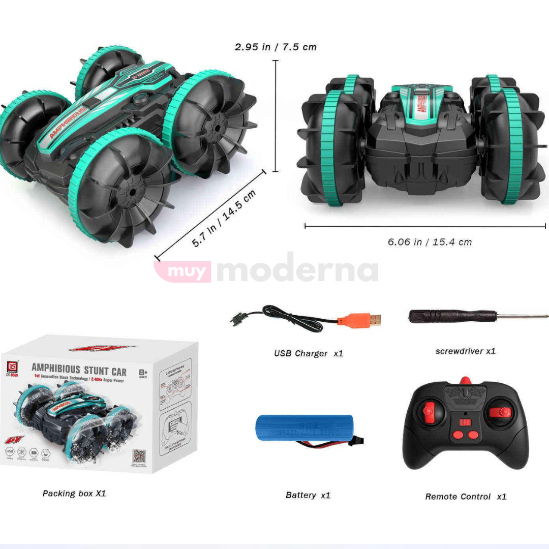 Auto Anfibio con Control Remoto ¡Para Tierra y Agua!