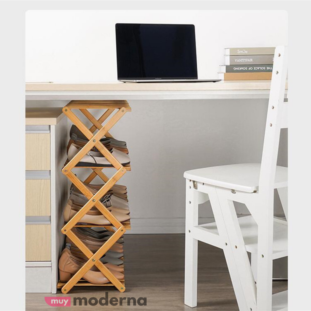 Estantería de Bambú Plegable para Zapatos 4 Estantes (57x50x25cm)