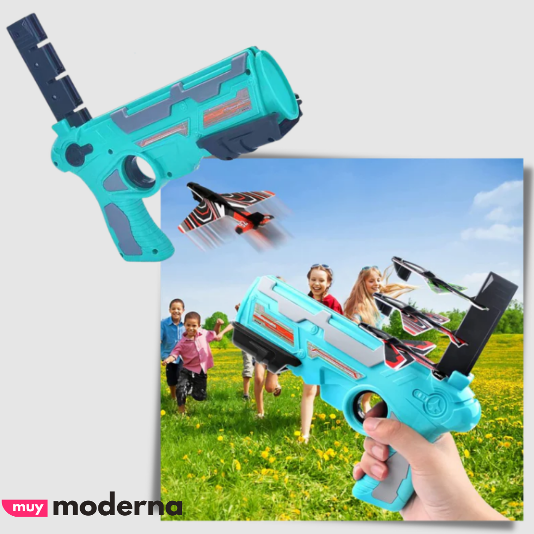 Pistola de Despegue + 4 Aviones - Muy Moderna Uruguay