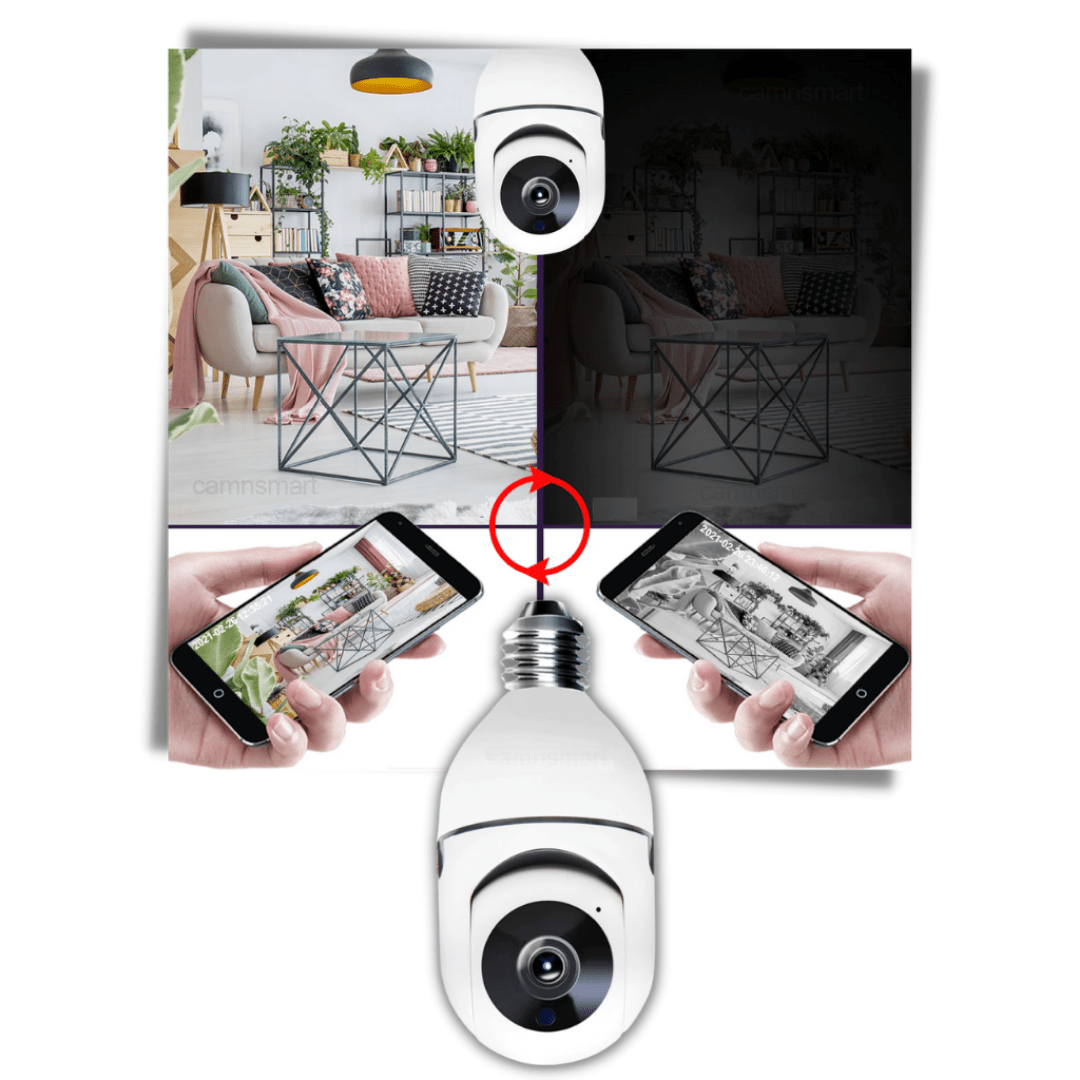 Camara de Seguridad Inteligente Estilo Foco de Luz - Muy Moderna Uruguay