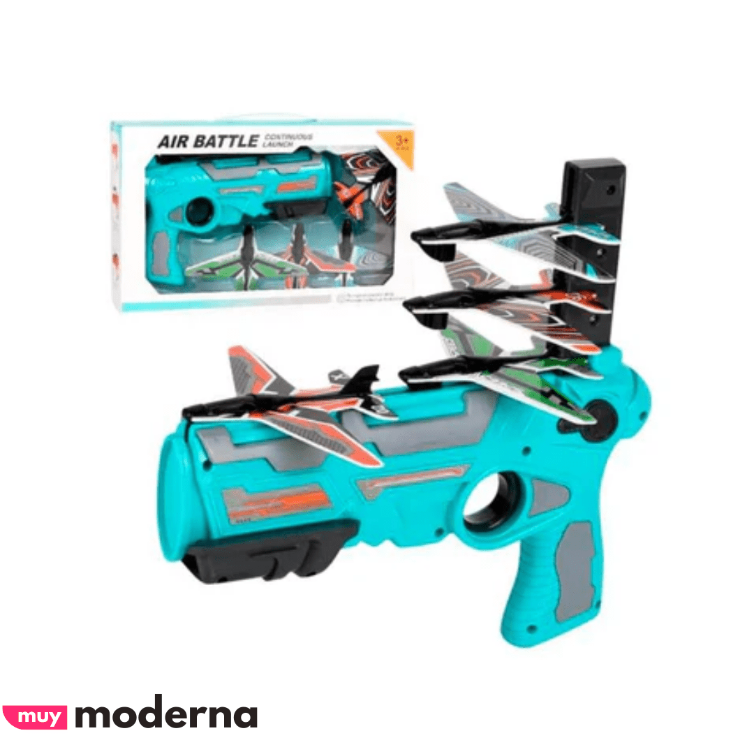 Pistola de Despegue + 4 Aviones - Muy Moderna Uruguay