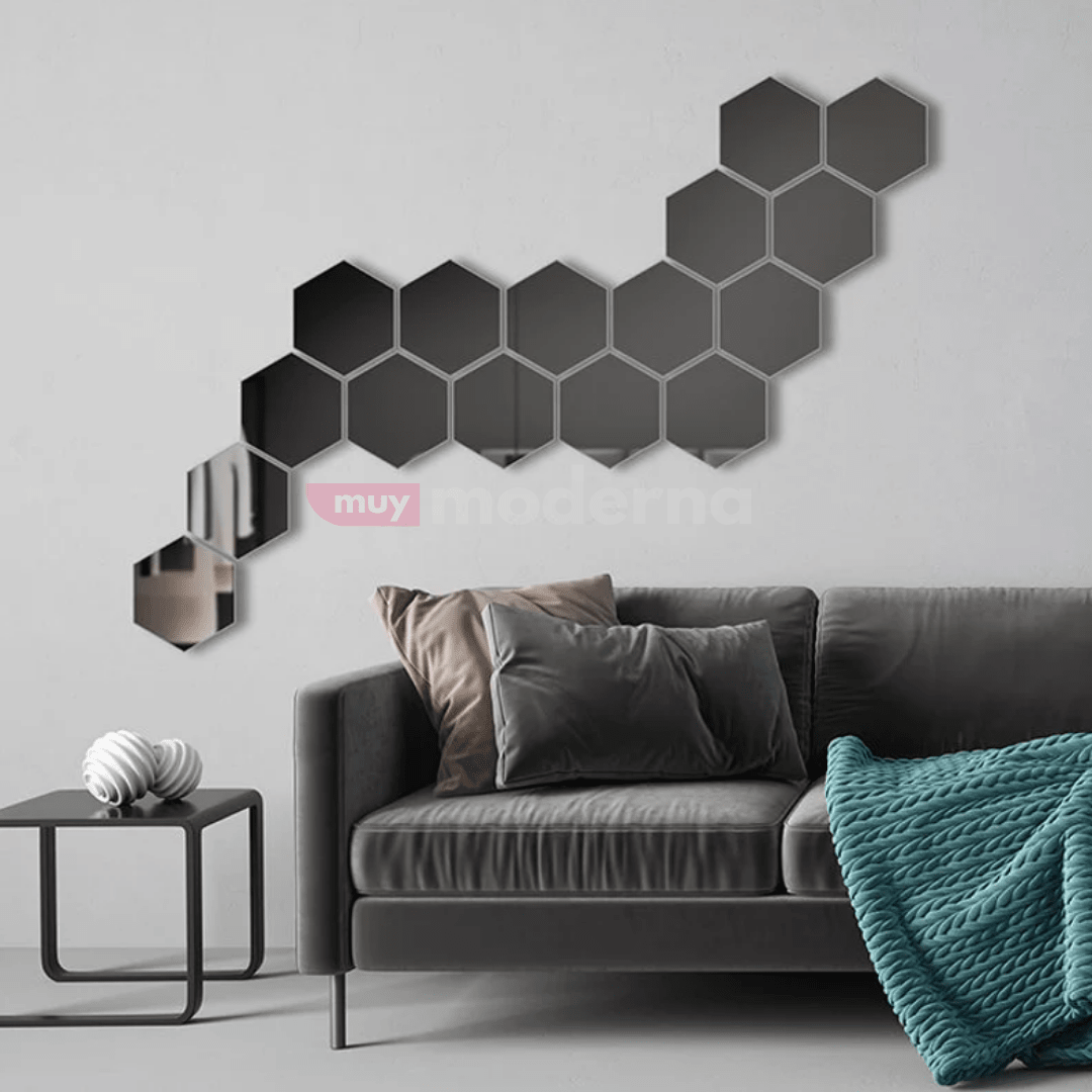 Espejos de Acrílico Hexagonales (12 Unidades) - Muy Moderna Uruguay