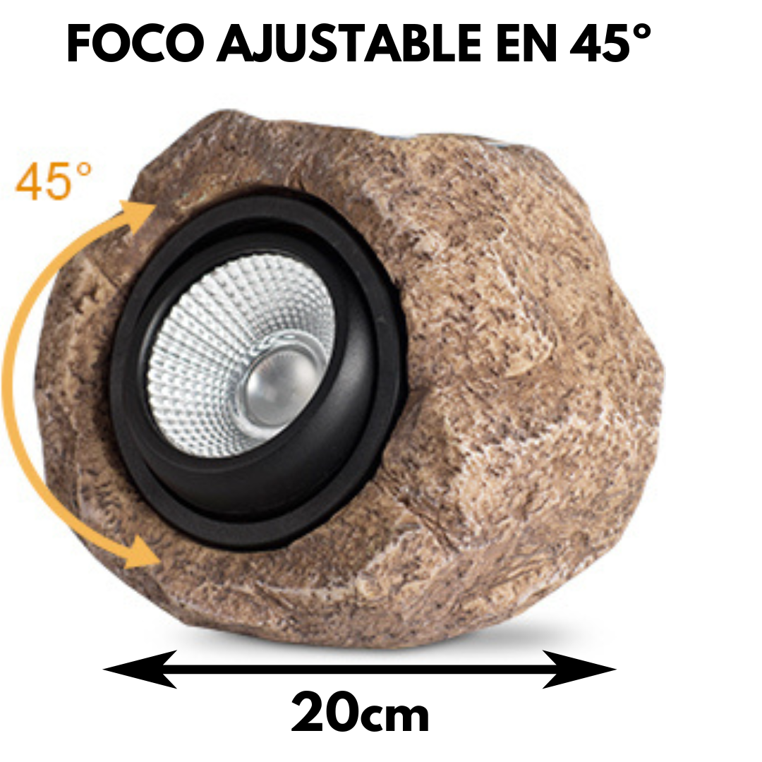 Foco LED tipo Piedra Recargable con el Sol