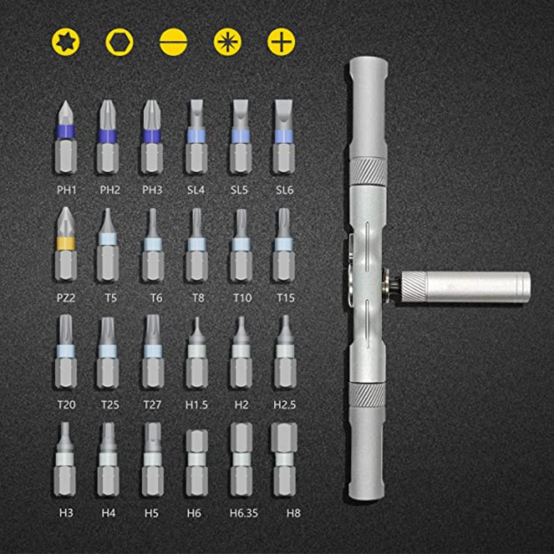 Juego De 24 Puntas Magnéticas Con Destornillador
