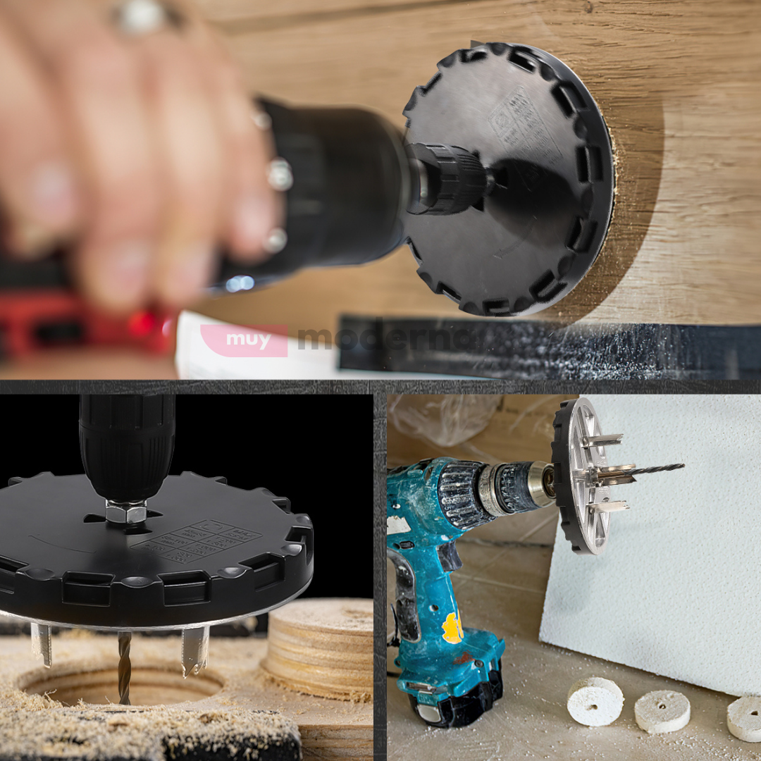 Adaptador de Sierra Punzonadora Ajustable para Taladro
