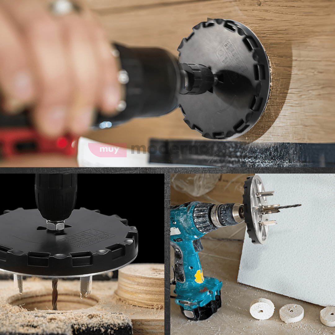Adaptador de Sierra Punzonadora Ajustable para Taladro - Muy Moderna Uruguay