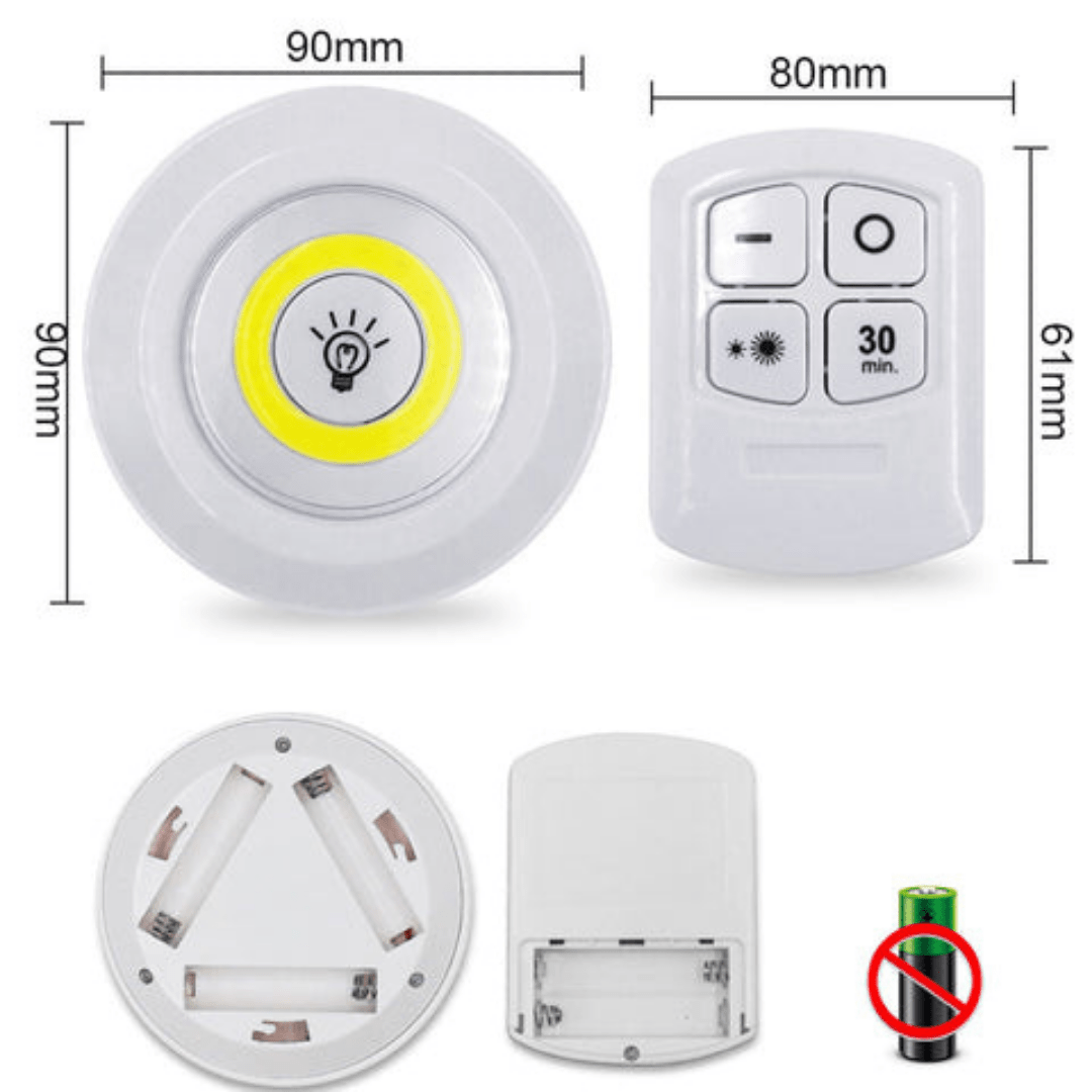 Set de 3 Luces de Emergencia con Control Remoto - Muy Moderna Uruguay