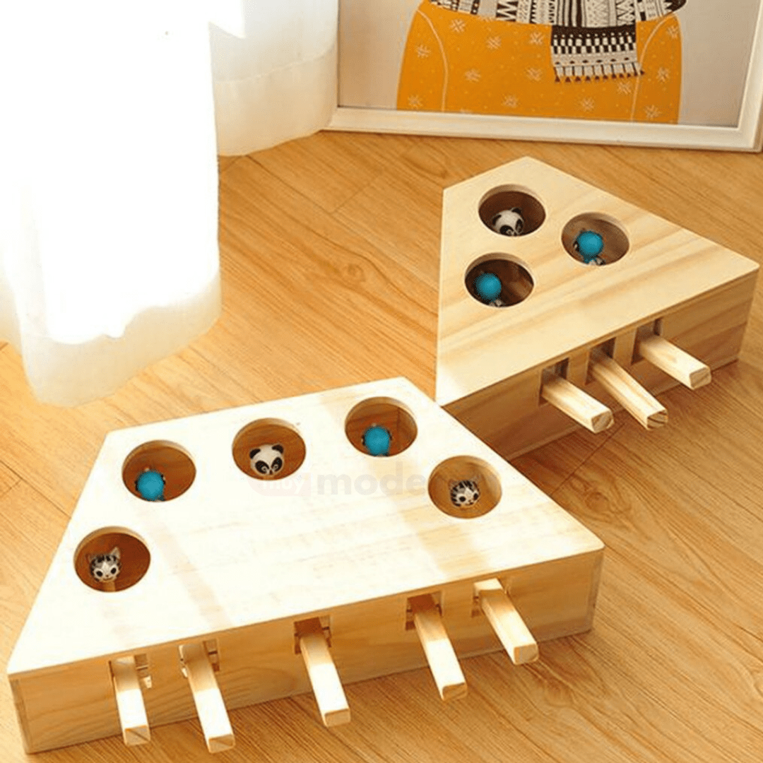 Juguete de Madera para Gatos "Atrapa El Ratón" - Muy Moderna Uruguay