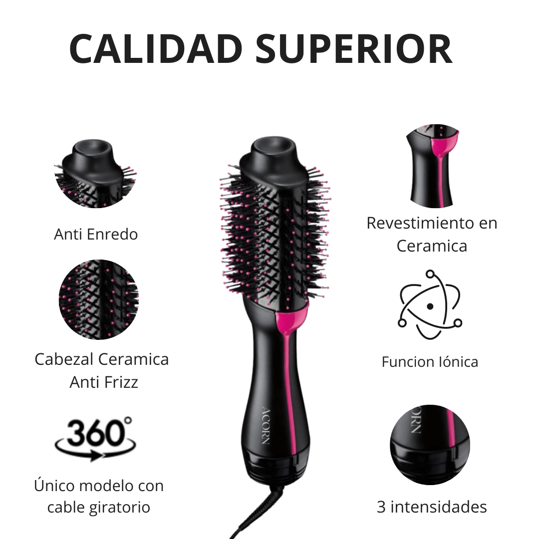 Cepillo Secador Alisador Voluminizador ACORN - Muy Moderna Uruguay