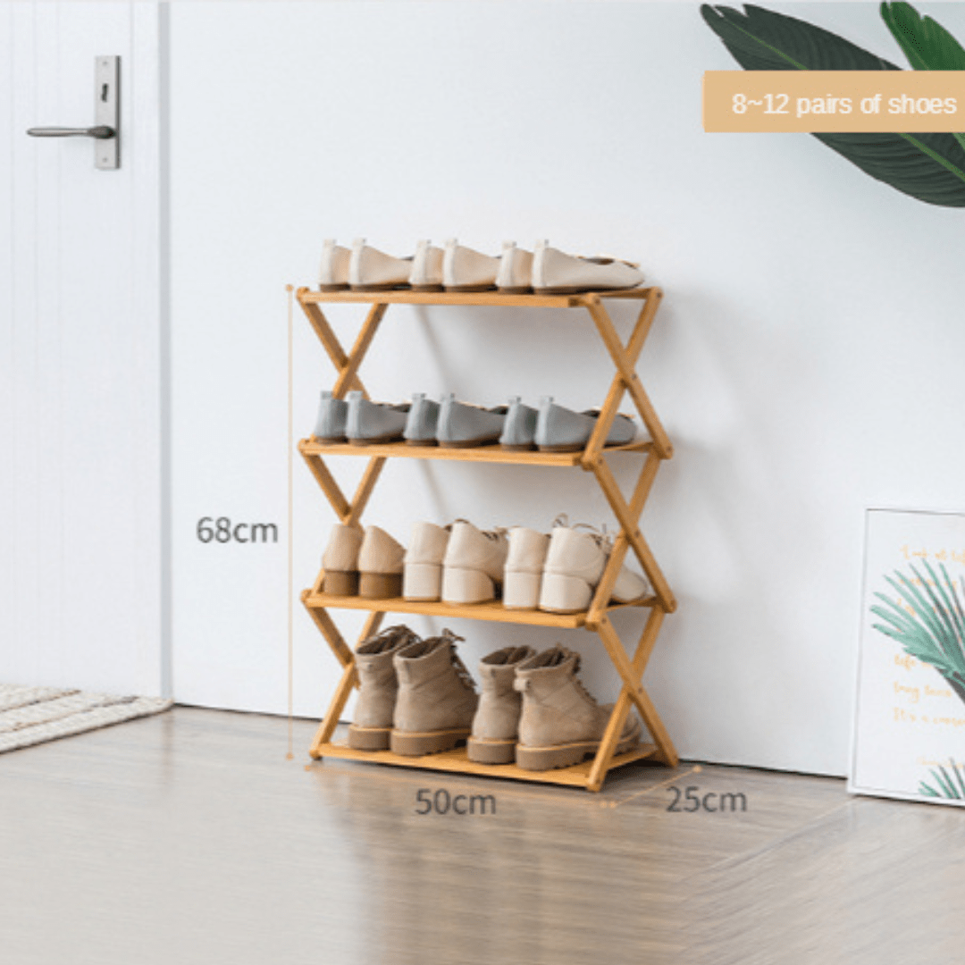 Estantería de Bambú Plegable para Zapatos 4 Estantes - Muy Moderna Uruguay