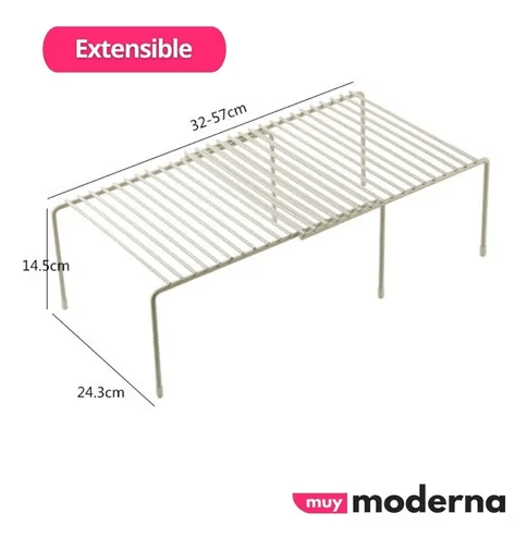Estante Organizador de Alacena Extensible en Acero - Muy Moderna Uruguay