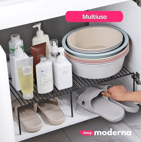 Estante Organizador de Alacena Extensible en Acero - Muy Moderna Uruguay