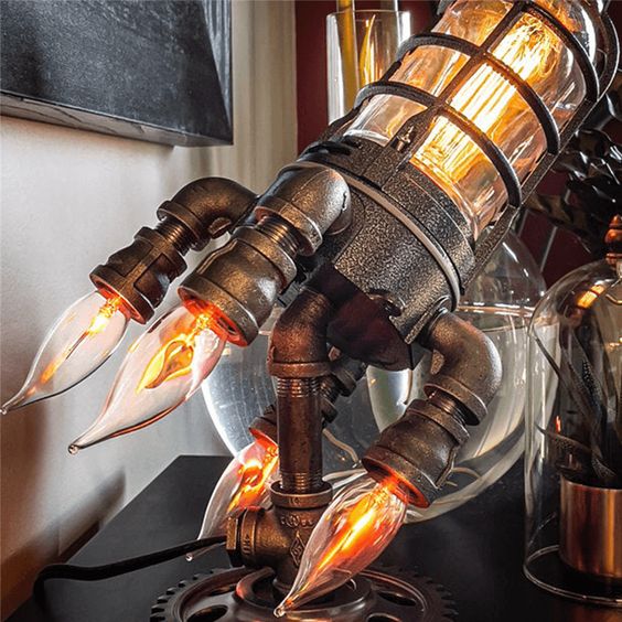 Lámpara de Cohete Steampunk - Muy Moderna Uruguay