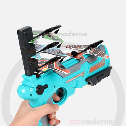 Pistola de Despegue + 4 Aviones - Muy Moderna Uruguay