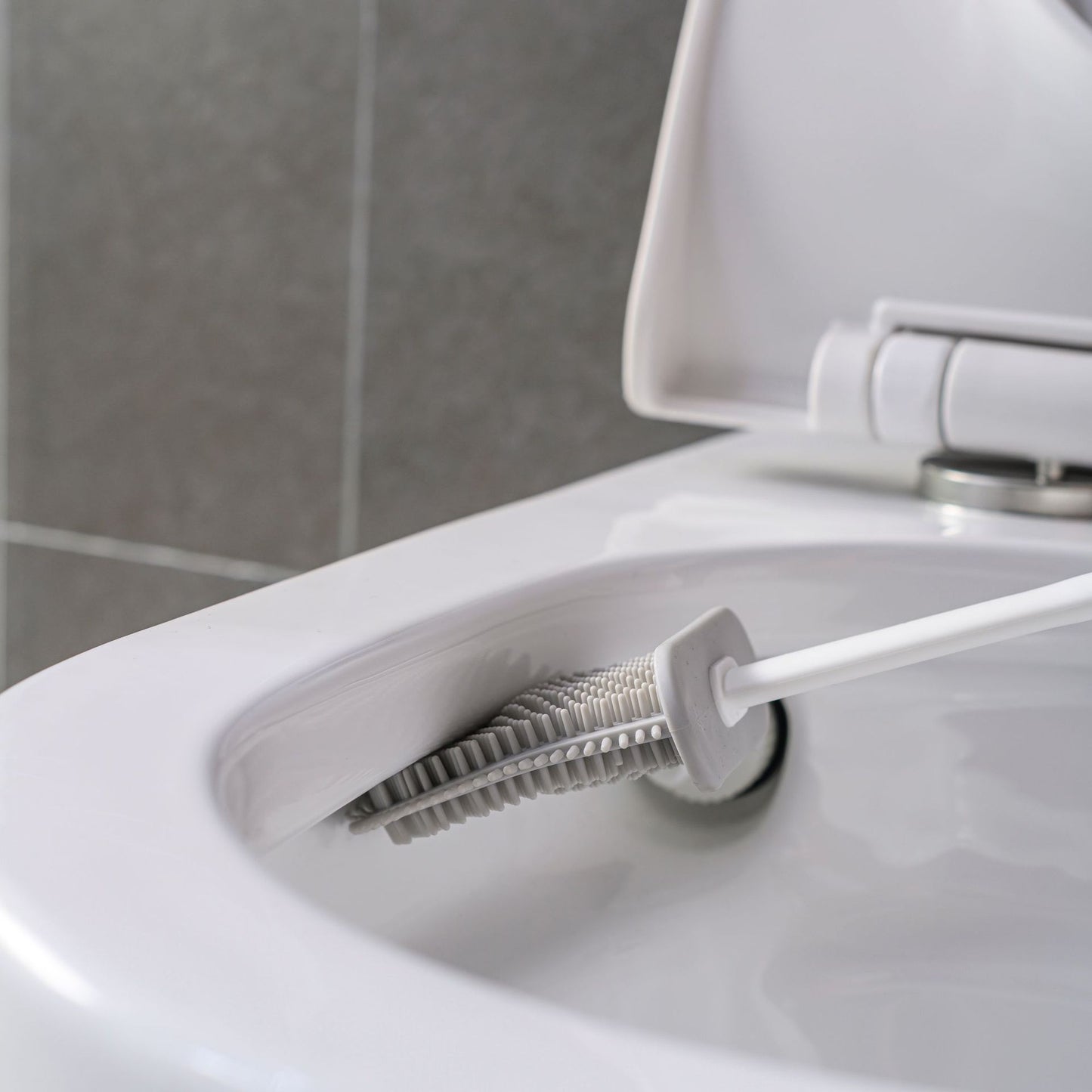 Cepillo de Silicona para Baño con Soporte