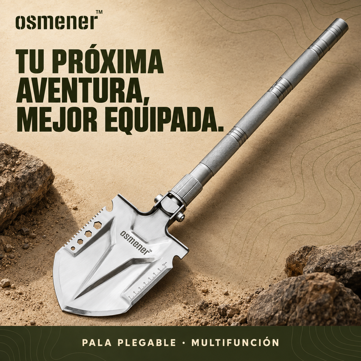 Pala Táctica Militar Multifunción Plegable 12 En 1 Para Camping - OSMENER™