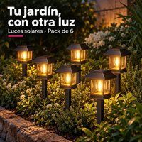 Luces Solares LED para Jardín con Estaca · Pack de 6
