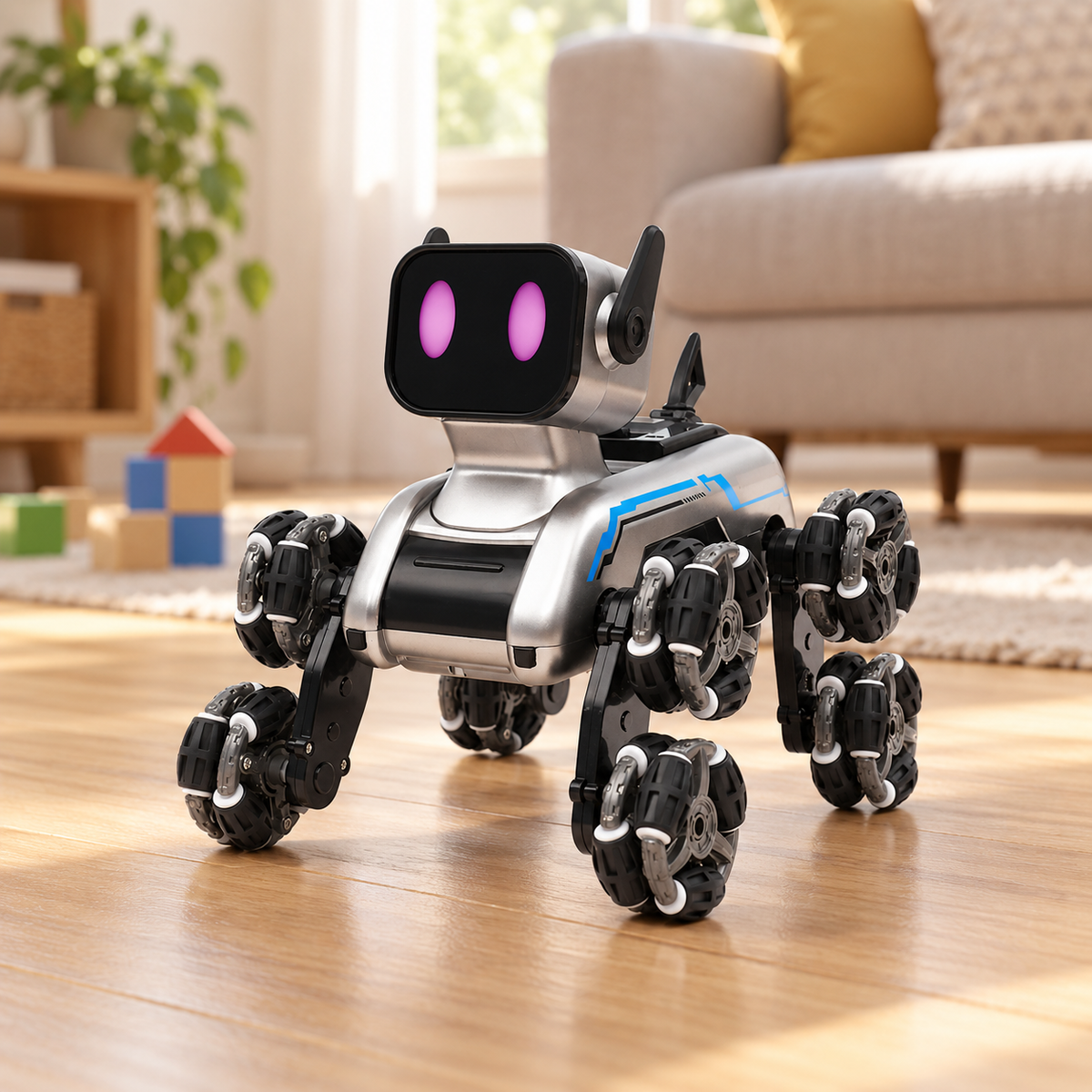 Perro Robot con Control Remoto y por Gestos, Luces y Música
