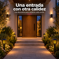Faroles Solares LED Efecto Llama Ecoinnova · Pack x4