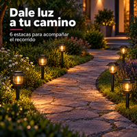 Luces Solares LED para Jardín con Estaca · Pack de 6