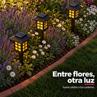 Faroles Solares LED Efecto Llama Ecoinnova · Pack x4