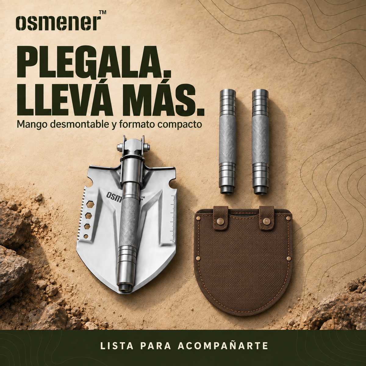 Pala Táctica Militar Multifunción Plegable 12 En 1 Para Camping - OSMENER™