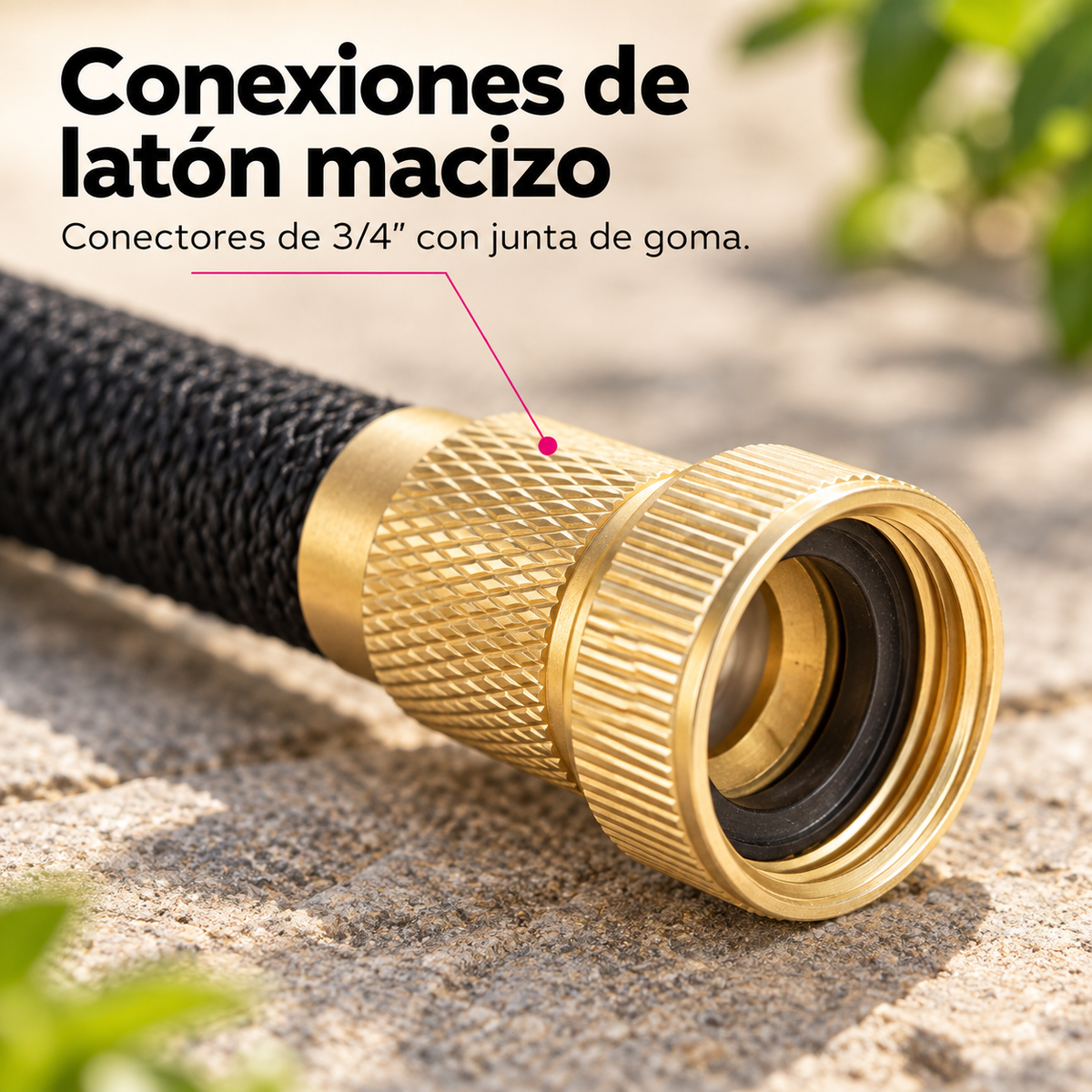 Manguera Extensible 22,5 m con Pistola de Riego de 8 Patrones