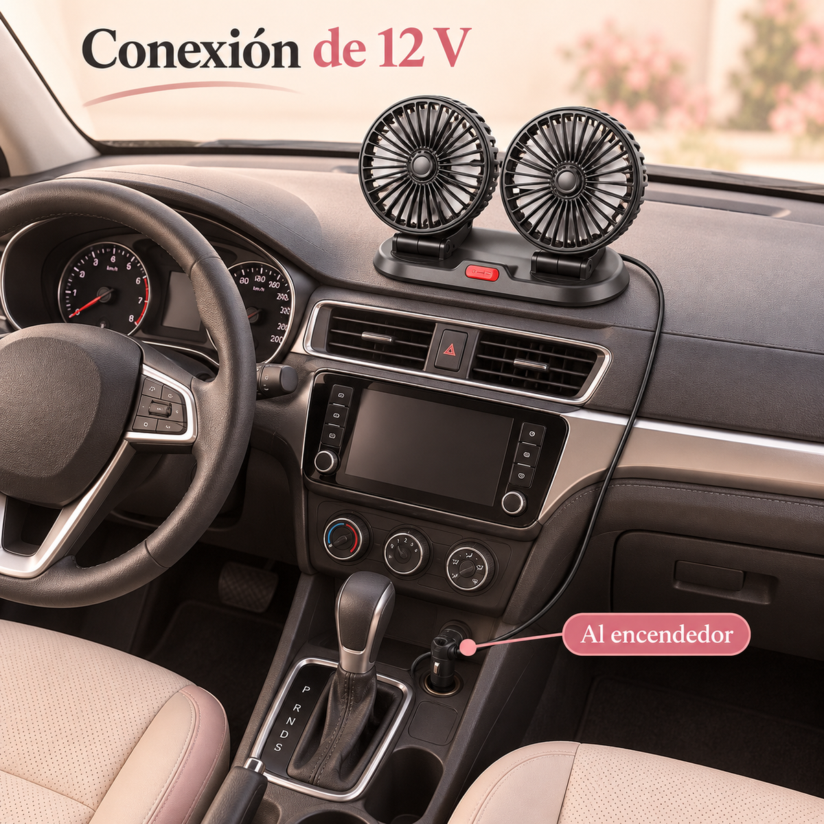 Ventilador para Auto 12 V Doble Cabezal — Más Aire en tus Viajes