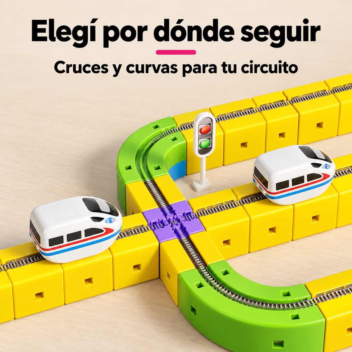 Pista 3D Eléctrica Armable de 121 Piezas con 2 Vehículos