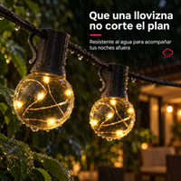 Guirnalda Solar Micro LED 7 m con 10 Bombillas G40 y Control Remoto