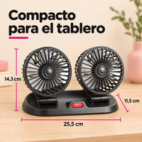 Ventilador para Auto 12 V Doble Cabezal — Más Aire en tus Viajes