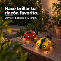 Pack x2 Luces LED Solares Mariquita para Jardín · Roja y Amarilla
