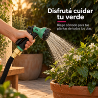 Manguera Extensible 22,5 m con Pistola de Riego de 8 Patrones