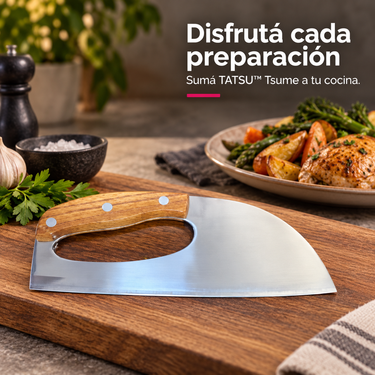 Cuchillo Chef Ergonómico TATSU Kuma con Funda de Cuero