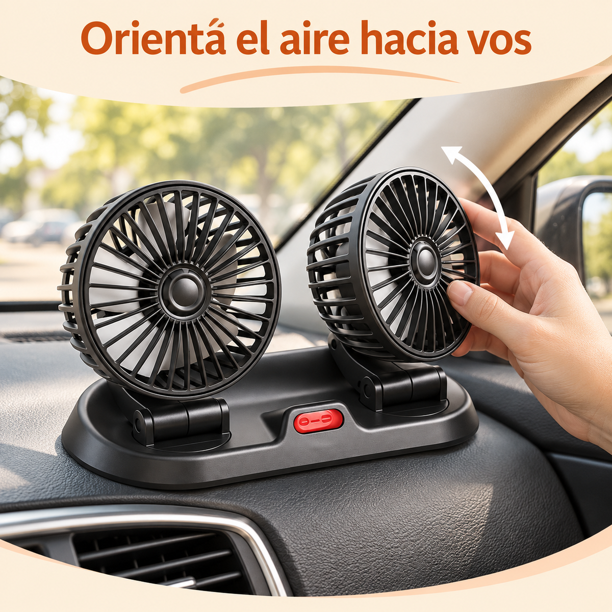 Ventilador para Auto 12 V Doble Cabezal — Más Aire en tus Viajes
