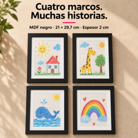 Pack x4 Marcos para Dibujos Infantiles