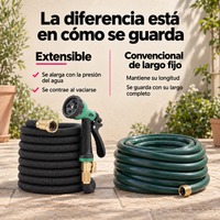 Manguera Extensible 22,5 m con Pistola de Riego de 8 Patrones