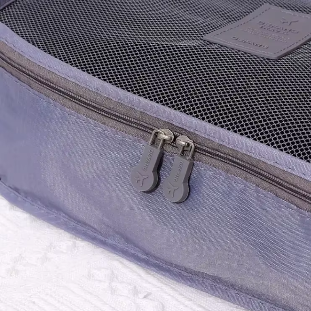 Set de 6 Bolsas Organizadoras  Grises para Valija Varios Tamaños
