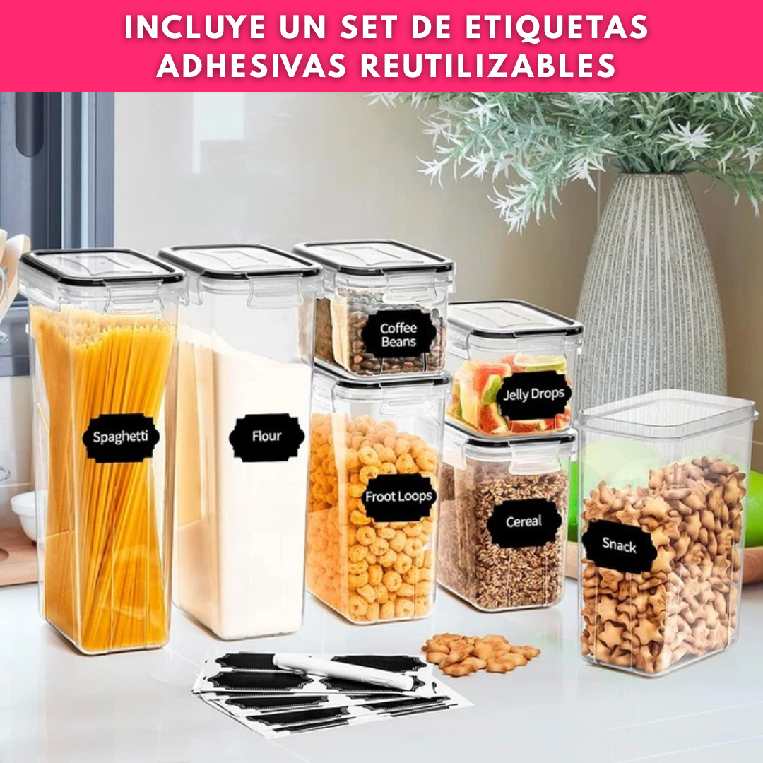 Set De 24 Contenedores De Alimentos De Plástico Con Tapa
