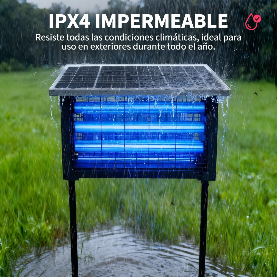 Lámpara Mata Mosquitos Solar UV para Exterior e Interior