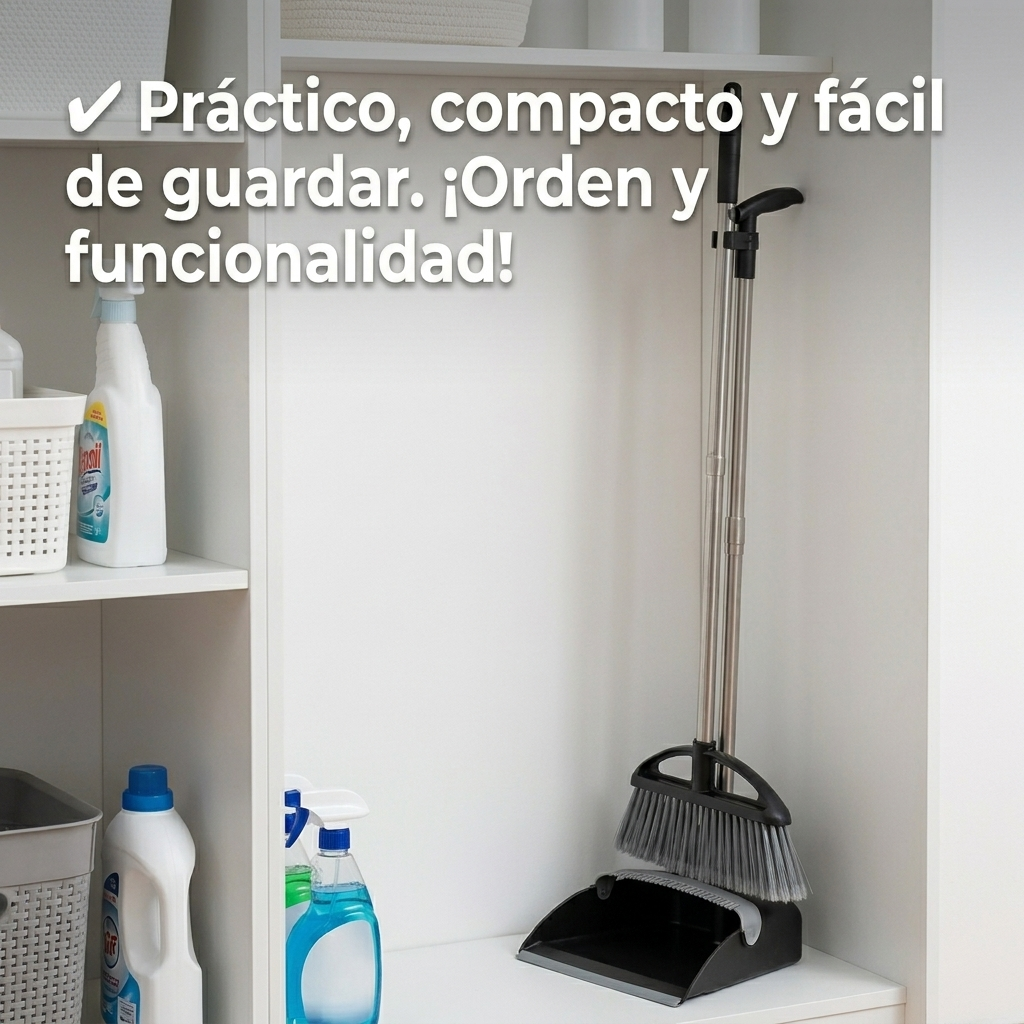 Set de Escoba y Pala Atrapa Pelos de 90cm