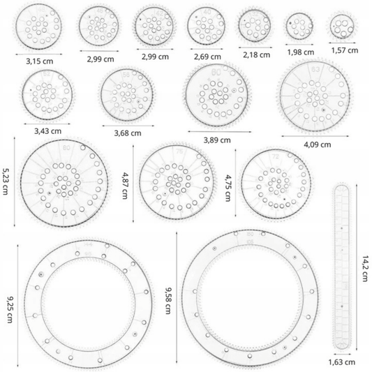 Kit De Dibujo Espirógrafo 22 Piezas Engranajes Juguete Educativo - Muy Moderna Uruguay