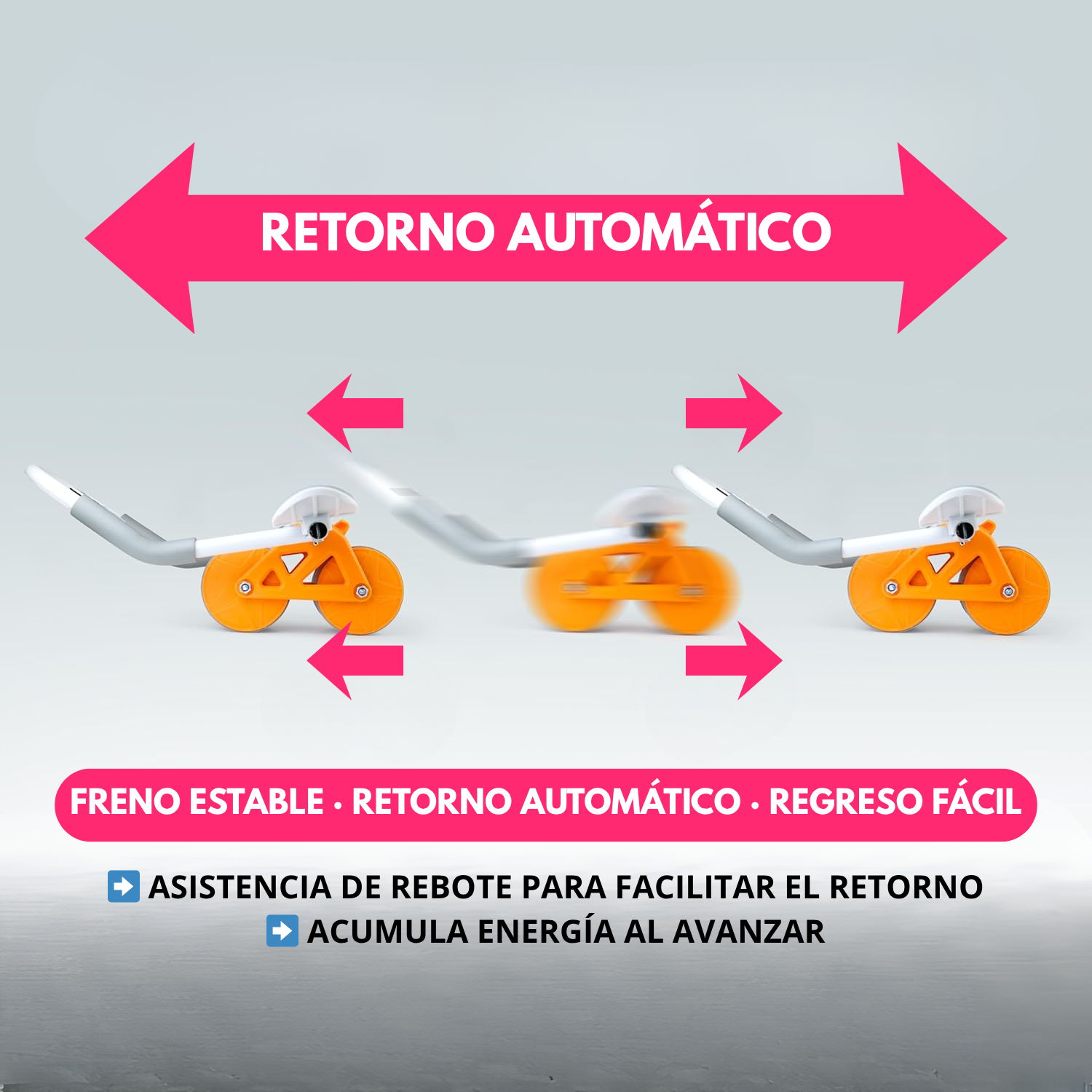 Rueda Abdominal Con Rebote Automático Y Temporizador Digital