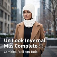 Gorro con Orejeras y Cuello Bufanda Set Tejido