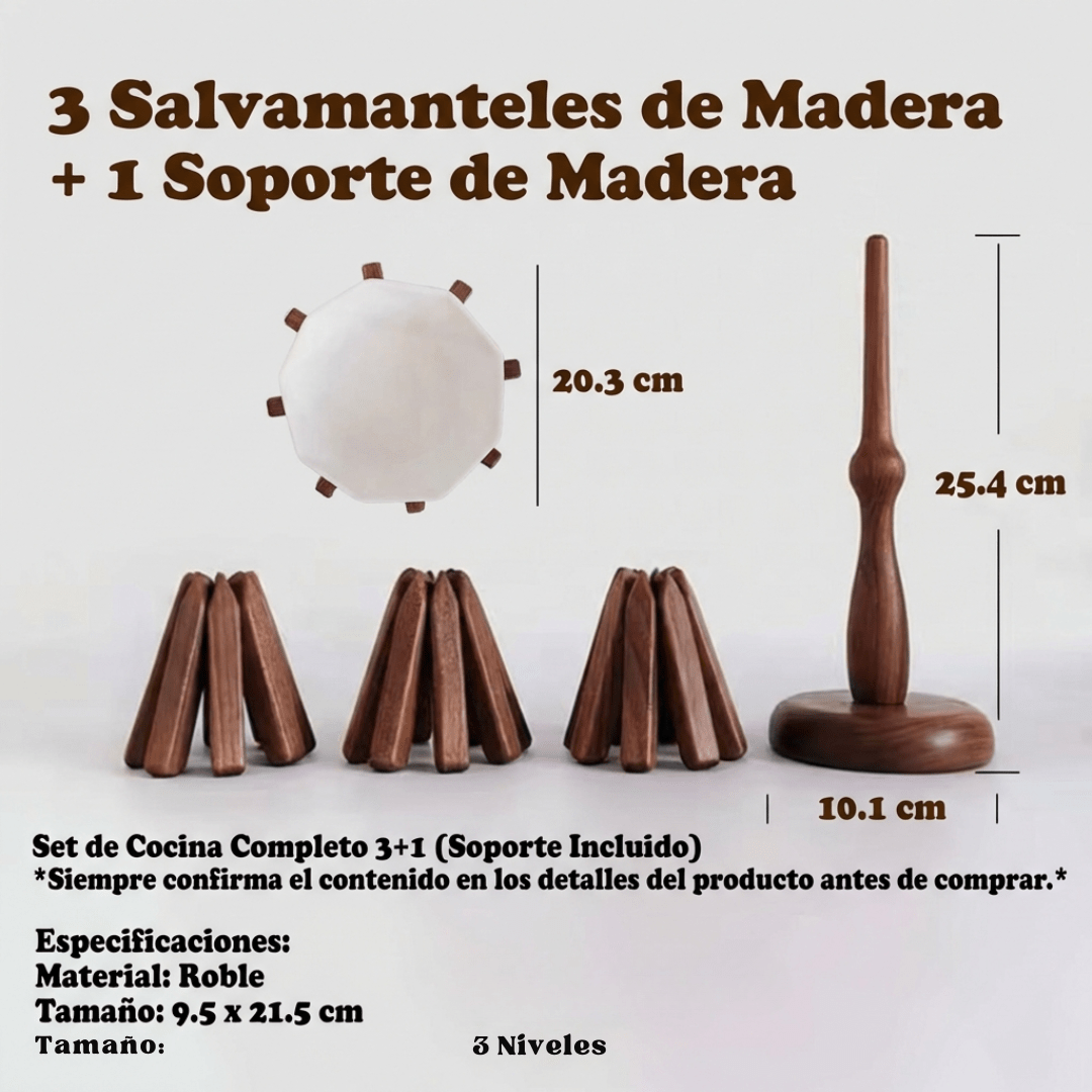 Set x3 Salvamantel de Madera de Roble - muymo hogar - Muy Moderna Uruguay