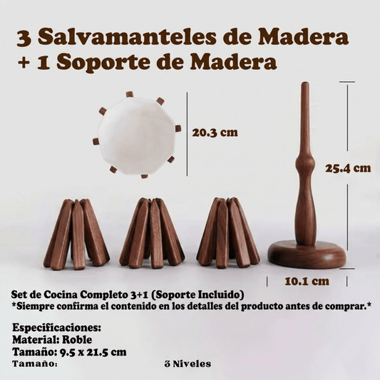 Set x3 Salvamantel de Madera de Roble - muymo hogar - Muy Moderna Uruguay