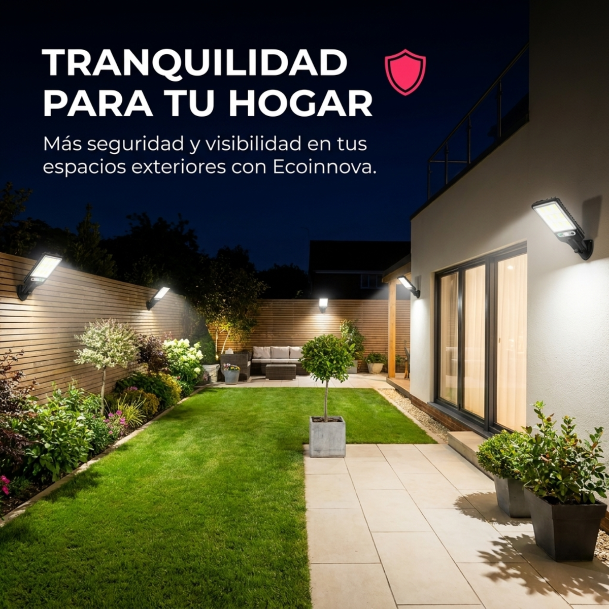 Foco Solar LED Alta potencia para Exterior -Ecoinnova