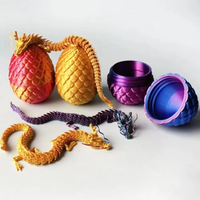 Set Coleccionable de 4 Dragones Articulados Impresos en 3D con Huevo