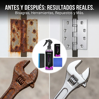 Spray Quitaóxido 100ml Kit Paño Esponja Ácido Cítrico Metal