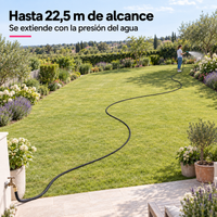 Manguera Extensible 22,5 m con Pistola de Riego de 8 Patrones